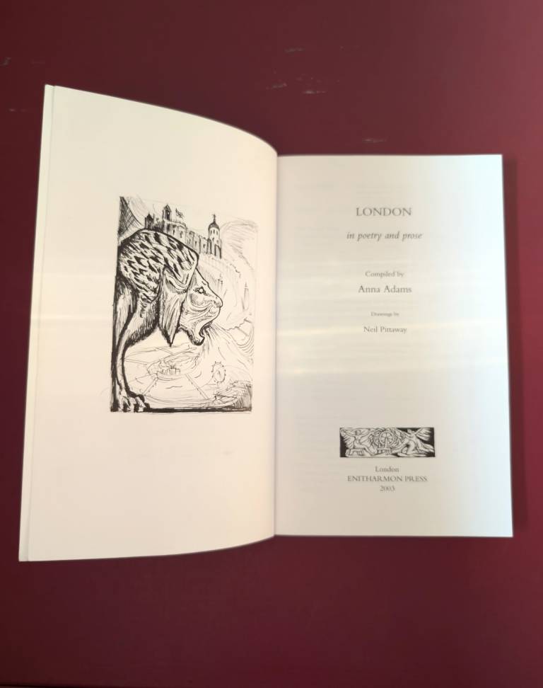 London in Poetry and Prose inside front cover drawing  and text - Neil Pittaway