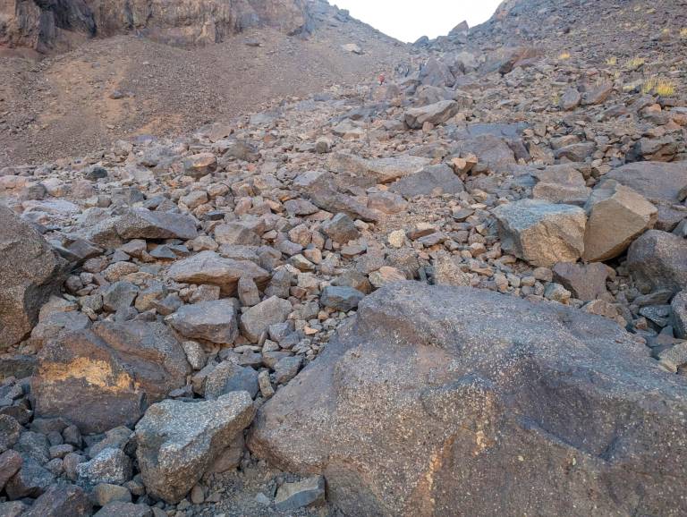 Rocky terrain on the way up to the summit of Mount Toubkal, Morocco - Neil Pittaway