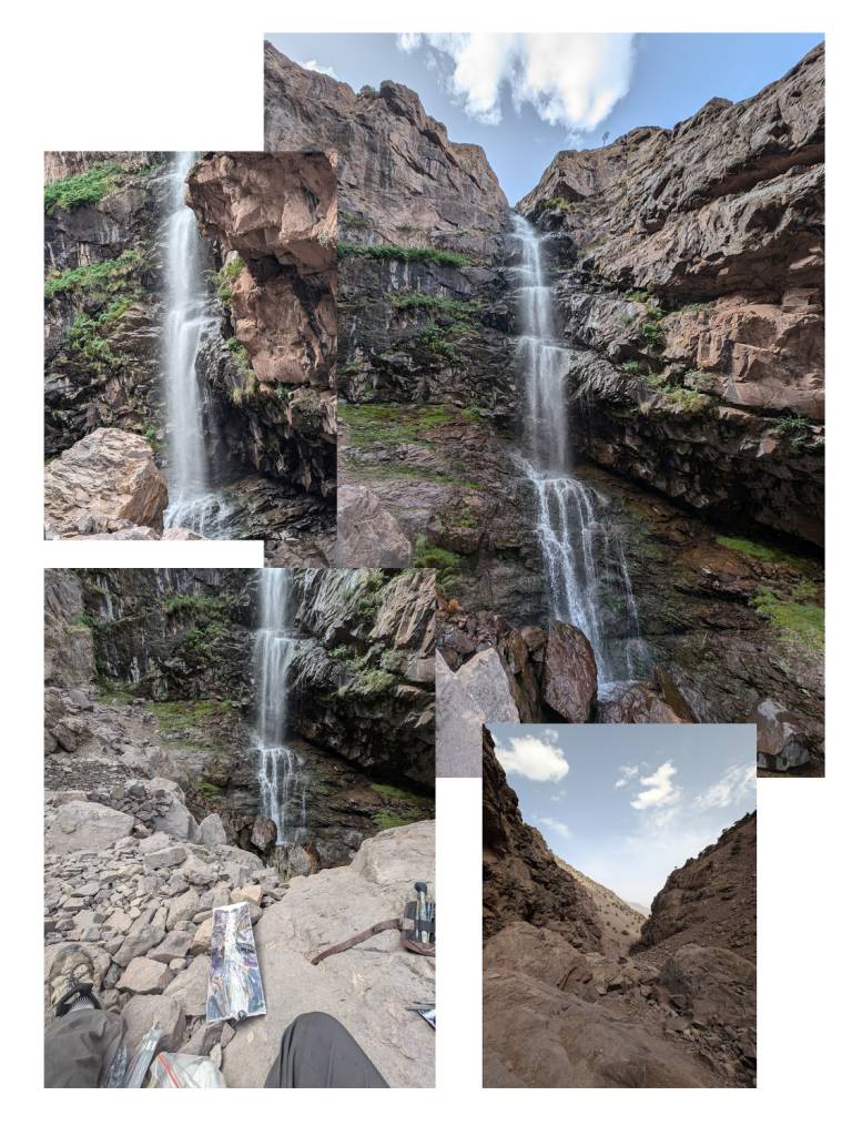 Different views of Ighoulidem Waterfall in the High Atlas Mountains, Morocco - Neil Pittaway