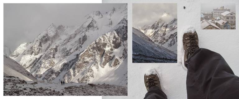 Views in the snow at Kyranjin Gompa at (3,870),(12,697) feet - Neil Pittaway
