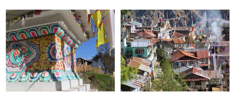 A stupa and Thulo Shyaphru, 2250m, Langtang, National Park, Nepal - Neil Pittaway