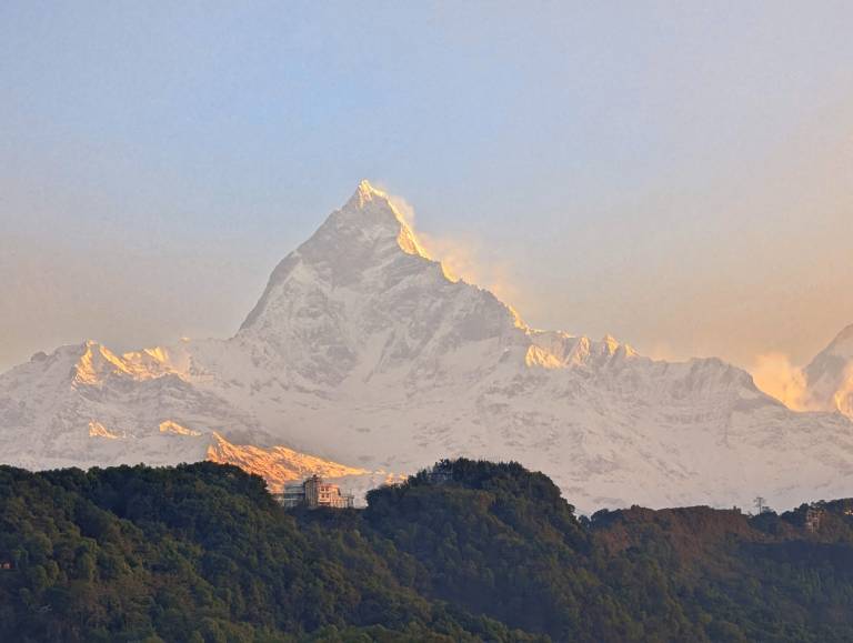 Bright Morning Light on Machapuchhare - Neil Pittaway