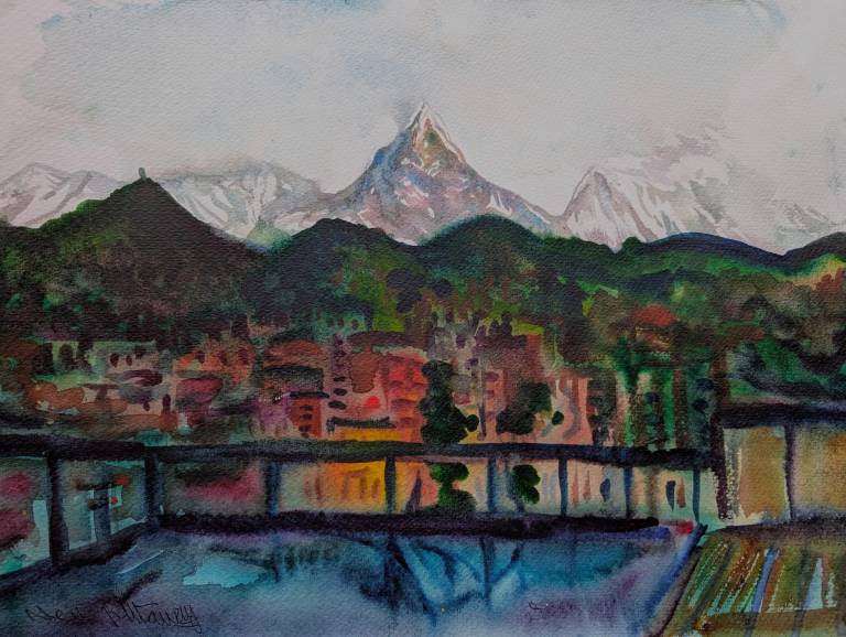 Early morning view of Machapuchhare and the Annapurnas from the Dahlia - Neil Pittaway