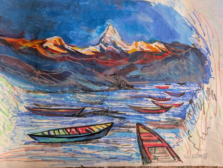 View of Machapuchare from Fewra Lake - Neil Pittaway