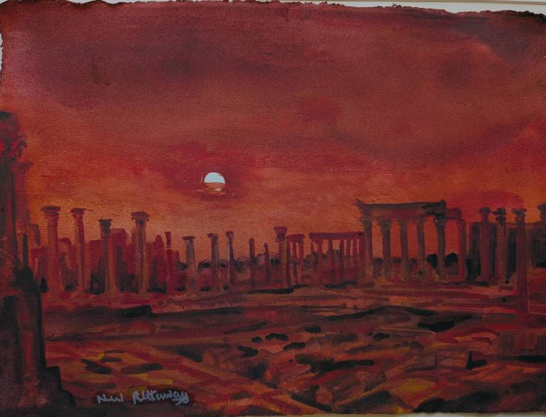 Sun setting over Palmyra, Syria - Neil Pittaway
