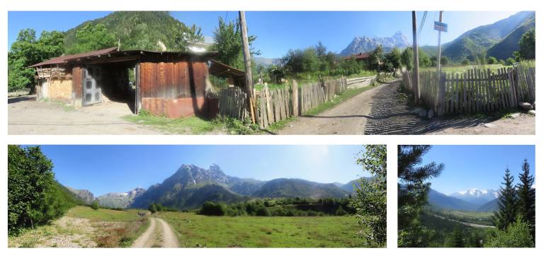 Views of mount Ushba on the trail in the Caucasus - Neil Pittaway