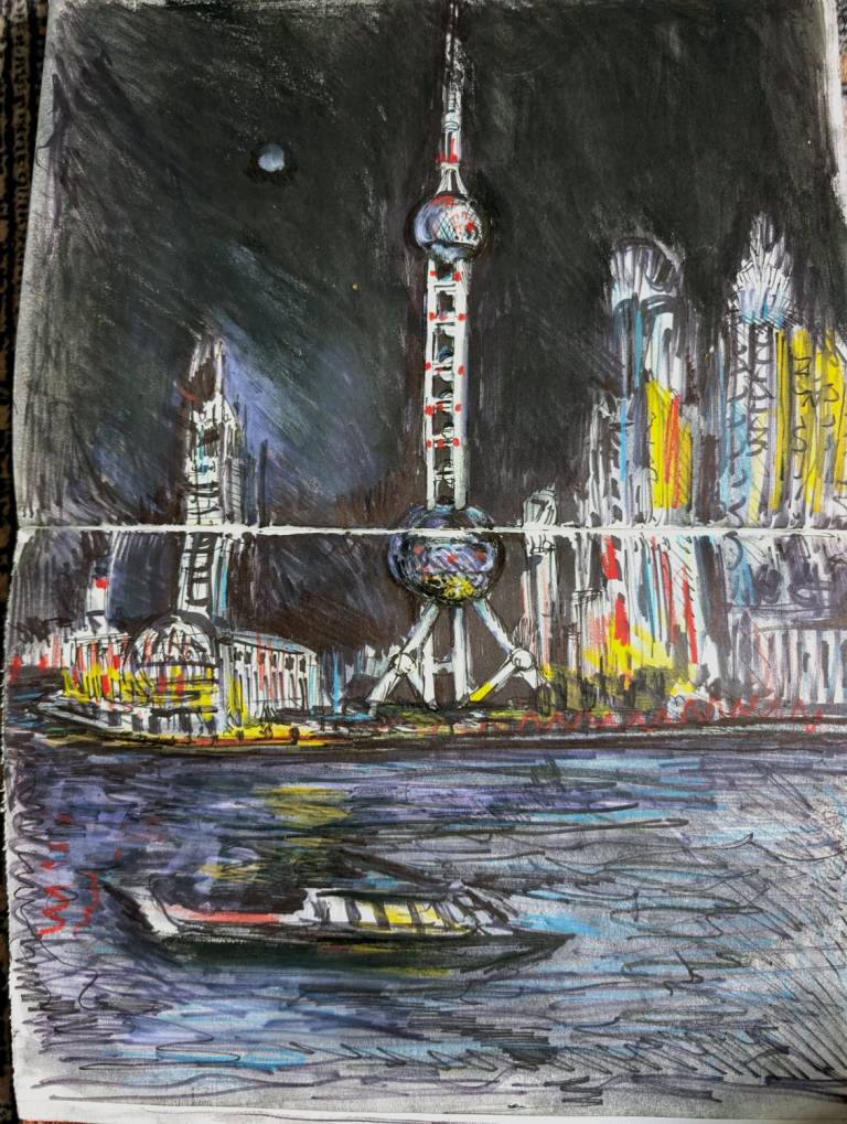Looking Across The Huangpu River from The Bund Shanghai - Neil Pittaway