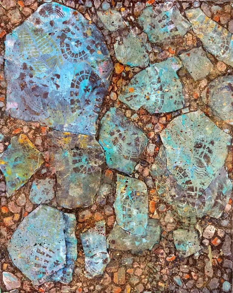 Footprints On Coastal Path - Louise Kidd