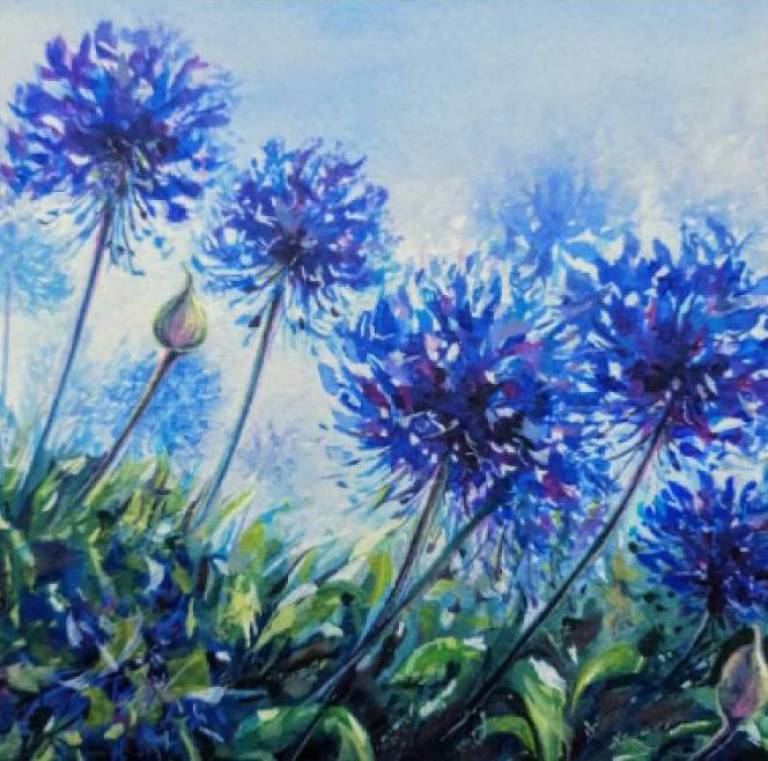 Agapanthus at Falmouth - Cathy Eastment Art
