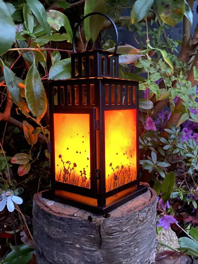 Handmade Fused glass panel lanterns - 