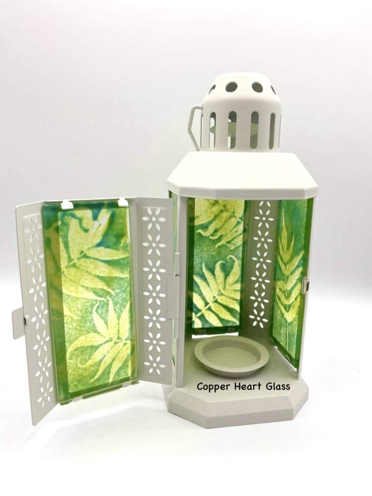 Handmade Fused glass panel lanterns - 