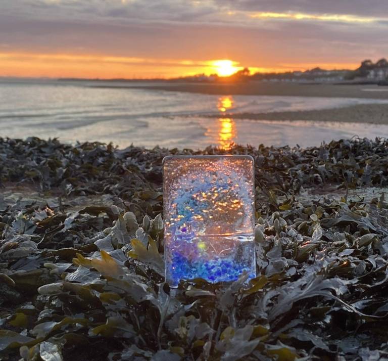 Breaking Wave - Copper Heart Glass