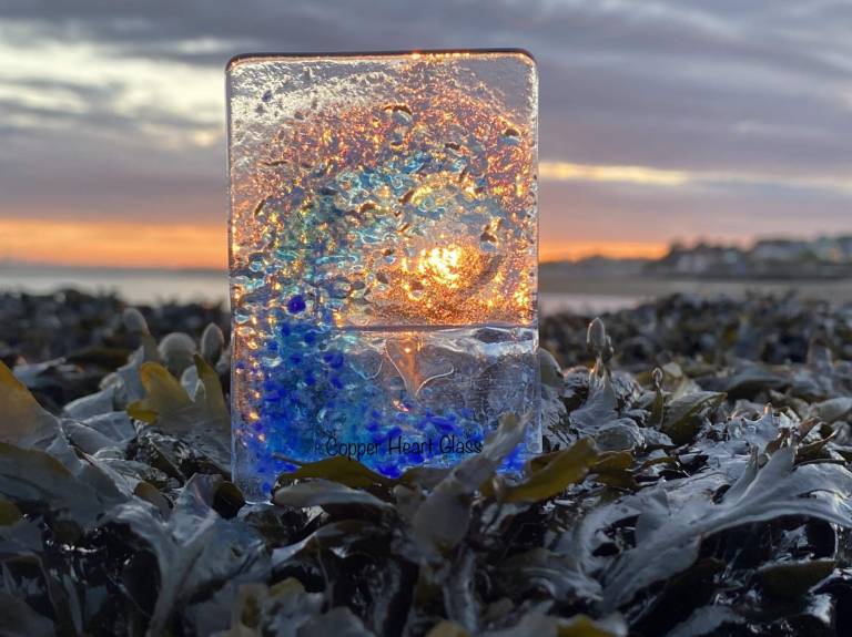 Breaking Wave - Copper Heart Glass