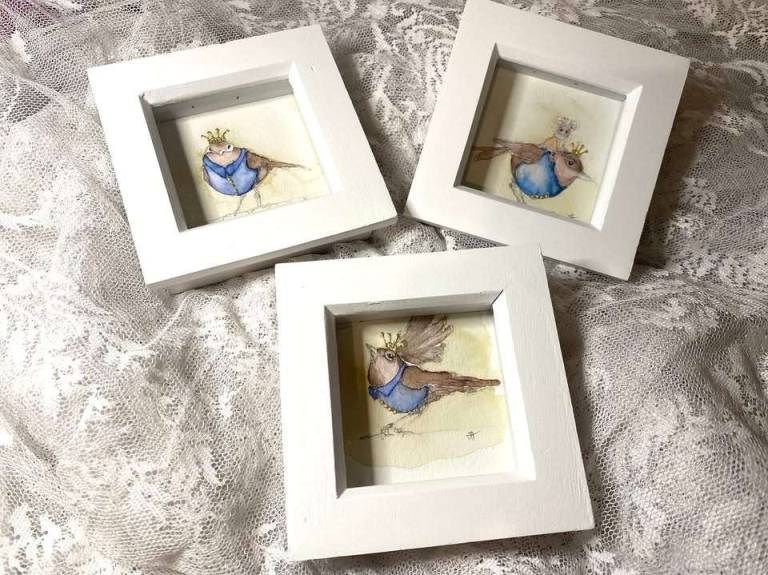 Oh Peep (three framed miniatures) - Jilly Henderson