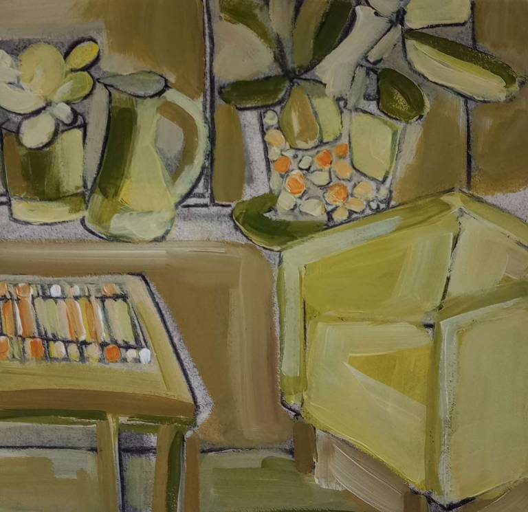 Chair, table, plants, jug - Cathy Freeman