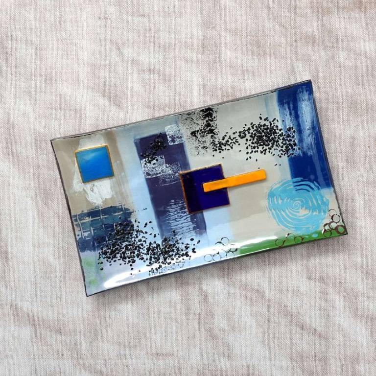 Blue Squares Platter - Jenny Hoole