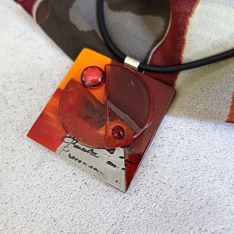 Red Spaces Necklace - Jenny Hoole