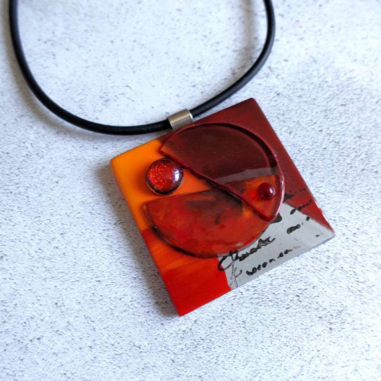 Red Spaces Necklace - Jenny Hoole