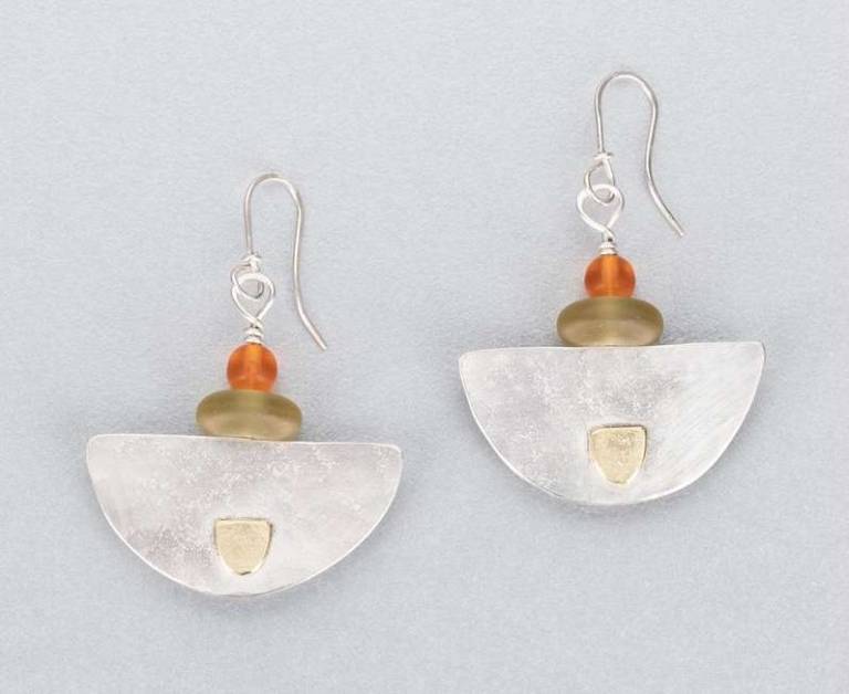 ssilver earing with 18ct gold detail - Duibhne Gough