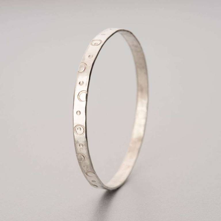 Duibhne Gough - Hand beaten silver bangle