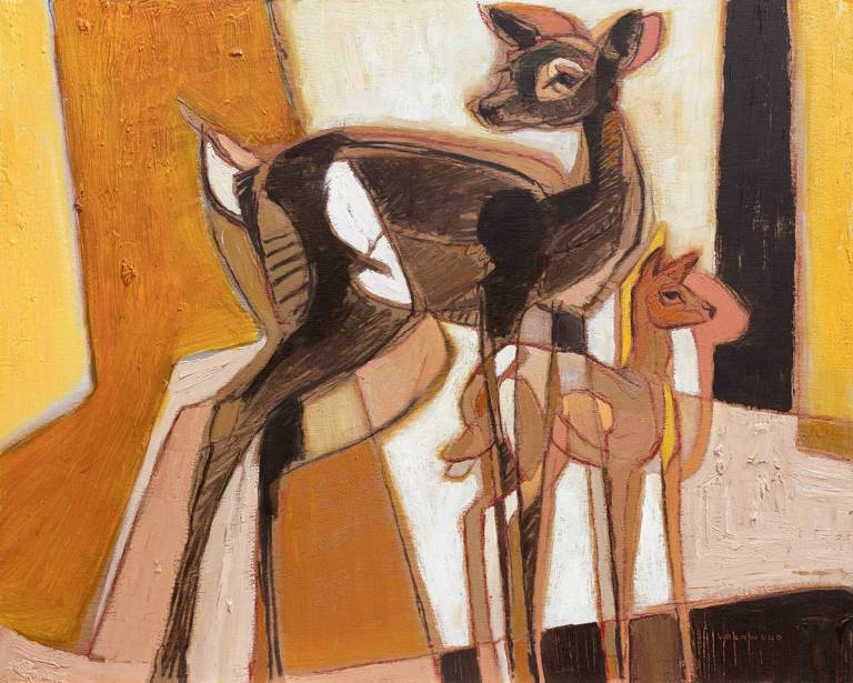 648 Mother and Fawn, Tawny Woodlight - Rachel Lockwood