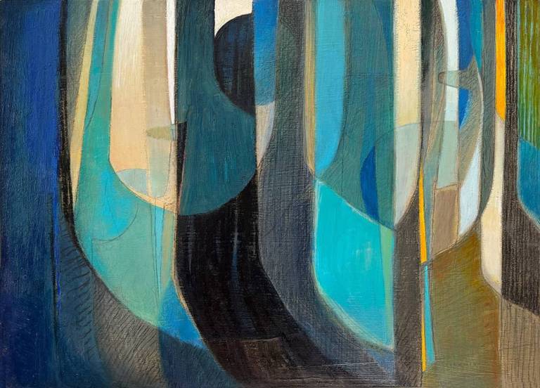 48 Deer in Woodland Blue - Rachel Lockwood