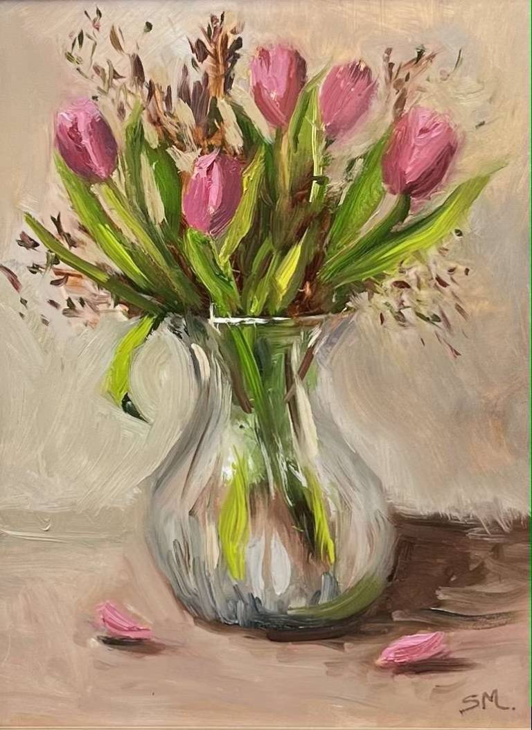 Pink Tulips - Still Life - Sandy Morgan