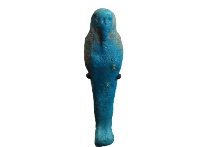 Egyptian bright blue turquoise Shabti - Egyptian Antiquities
