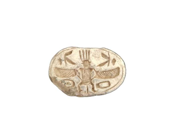 Large Ancient Egyptian Steatite  Scarab showing the God Bes with Uraeus - Egyptian Antiquities