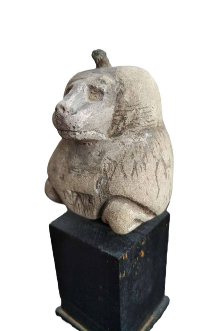 An Egyptian Limestone Bust of a Baboon   Egypt Late Period - Egyptian Antiquities