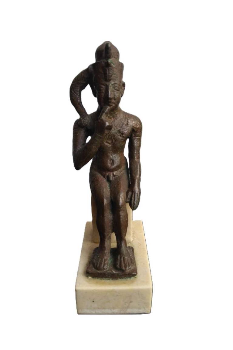 An Egyptian Bronze Figure of Harpocrates   Late Period - Egyptian Antiquities