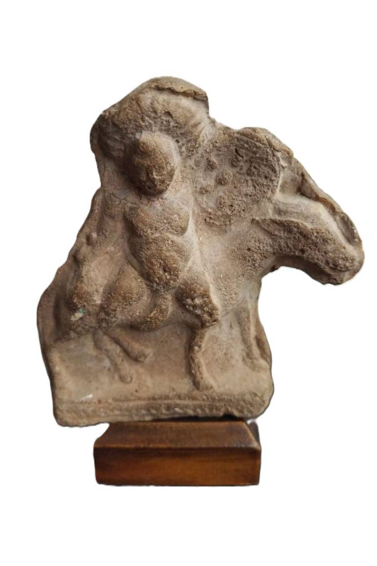 Romano Egyptian Terracotta Figure representing Bes on a horse - Egyptian Antiquities