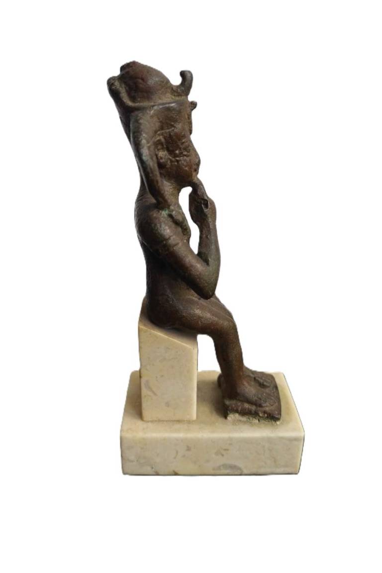 An Egyptian Bronze Figure of Harpocrates   Late Period - Egyptian Antiquities