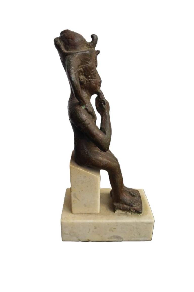 An Egyptian Bronze Figure of Harpocrates   Late Period - Egyptian Antiquities