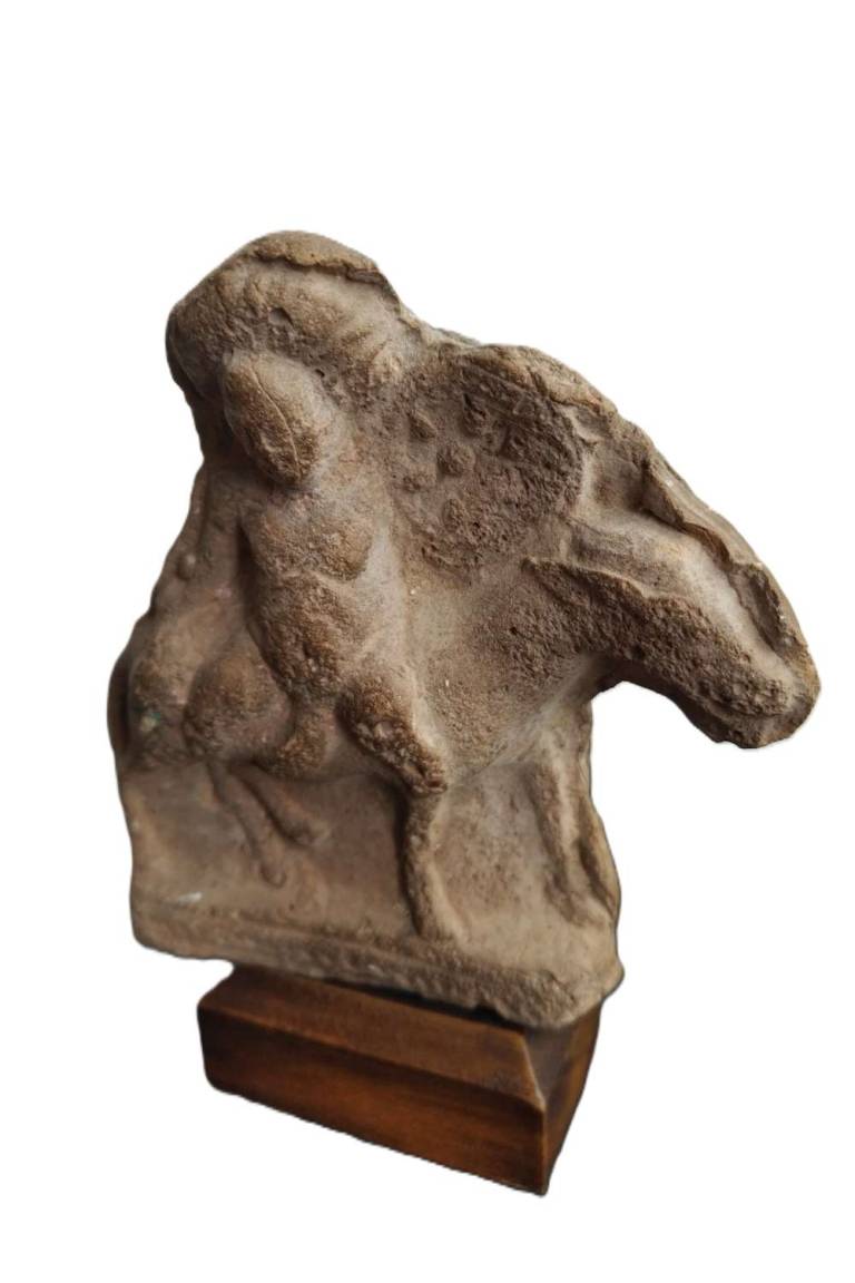 Romano Egyptian Terracotta Figure representing Bes on a horse - Egyptian Antiquities
