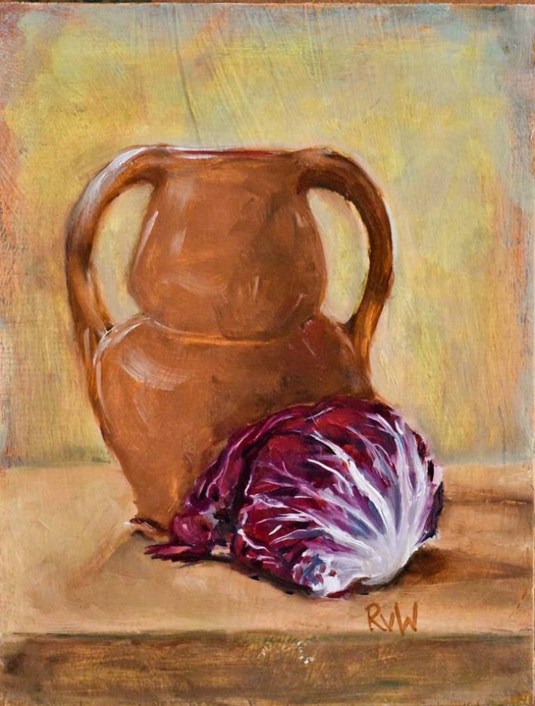 Terracotta urn and radichio - Ronell van Wyk