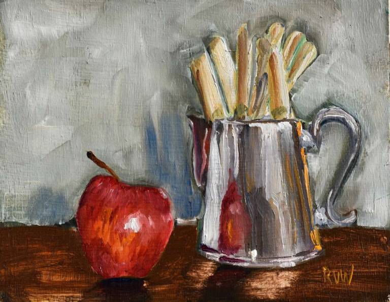 Apple and silver jug - Ronell van Wyk