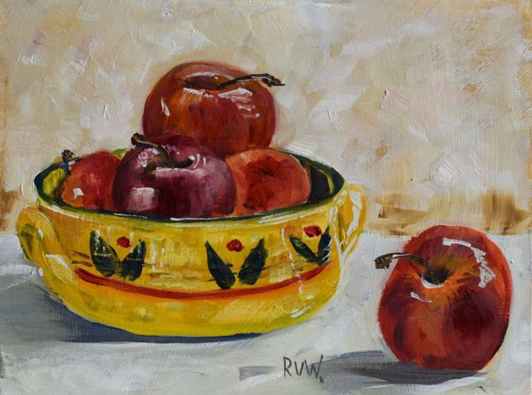 Bowl and five apples - Ronell van Wyk