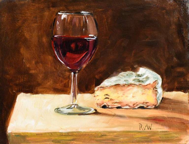 red wine in glass and cheese - Ronell van Wyk