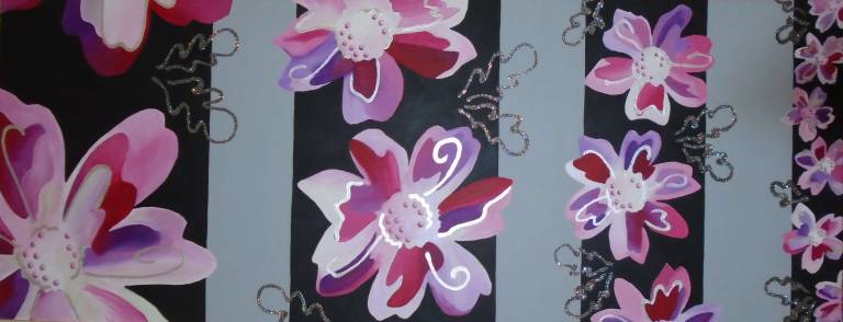 Windflower on black and grey - Jo Sargisson