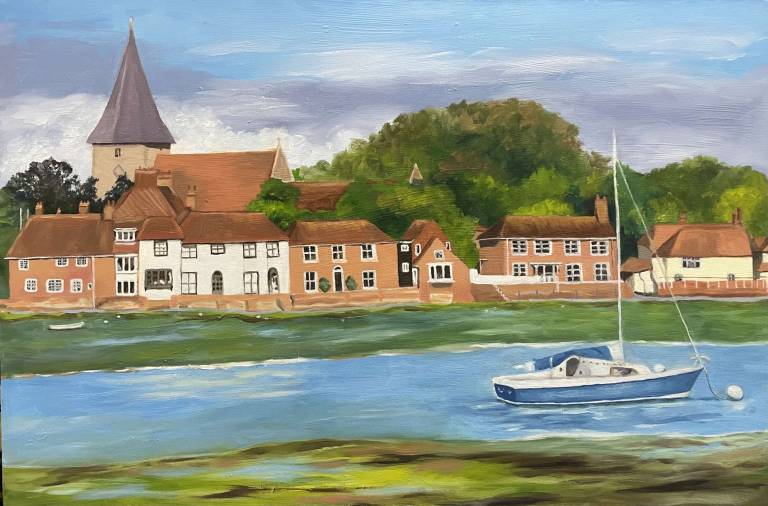 Bosham with blue boat - Jules Hoare