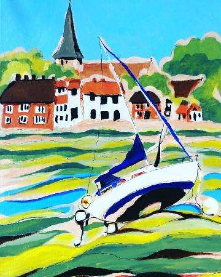 Bosham Low Tide painting - Jules Hoare