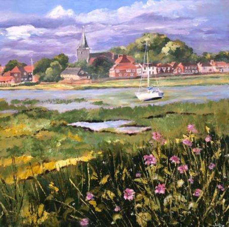 Bosham at low tide with wild flowers - Jules Hoare