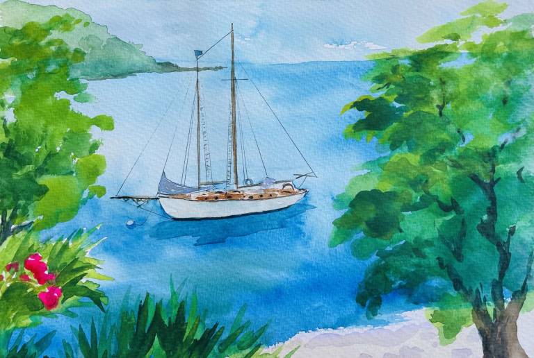 Beautiful boat in Galleon Bay - Jules Hoare