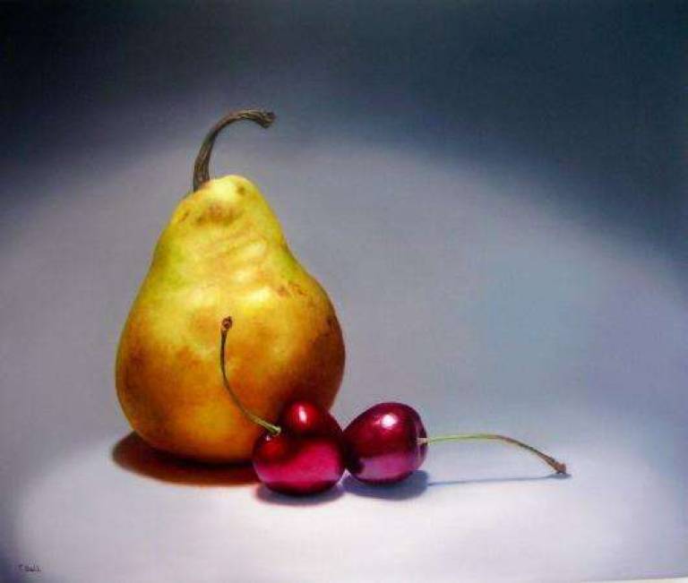 Still Life with Pear and Two Cherries - Trinidad Ball