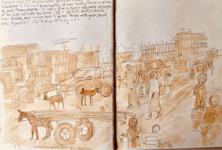 Ethiopia drawn in coffee - Lyn O'Neill
