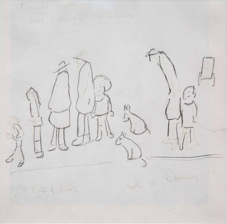 A Family Group (1966) - Available - L.S. Lowry RBA, BA (1887-1976)