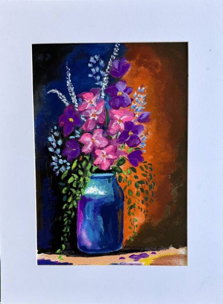 Blue vase and flowers - Stephen Michael Law