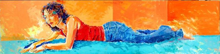 Jeans and red top - Lawrence Buttigieg