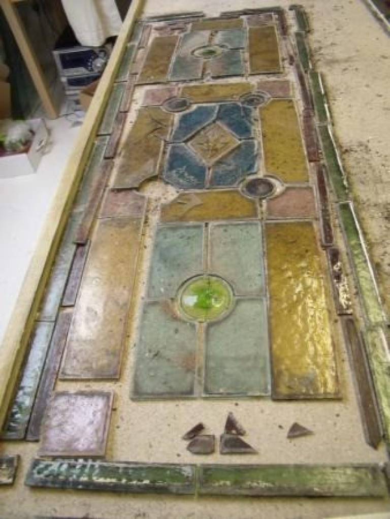 Front Door Panel - Part Way Through Repair - Caroline Channing